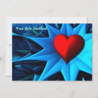 Fractal Blue Heart Flower