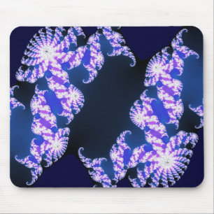Fractal blue mouse mat