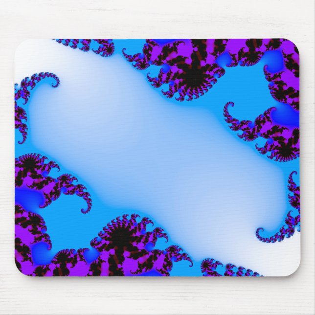 Fractal blue mouse mat (Front)