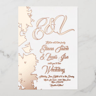 Fractal Blush Gold Wedding Pressed