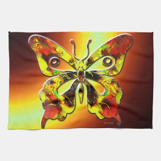 Fractal Butterfly Art 1 Kitchen Towel (Horizontal)