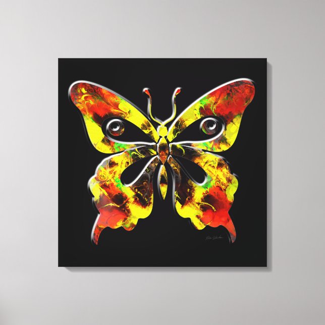 Fractal Butterfly Art 1 Wrapped Canvas (Front)