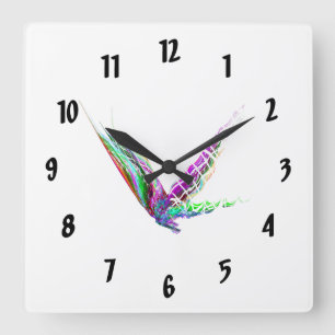 Fractal - Butterfly in Flight Square Wall Clock