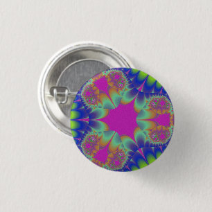 Fractal Cactus Bloom 3 Cm Round Badge