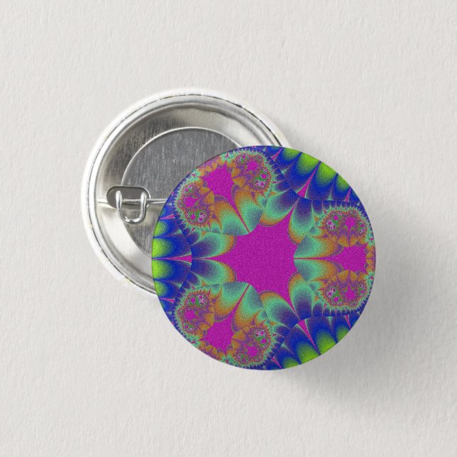 Fractal Cactus Bloom 3 Cm Round Badge (Front & Back)