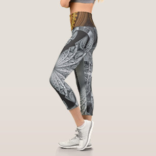 Fractal  capri leggings