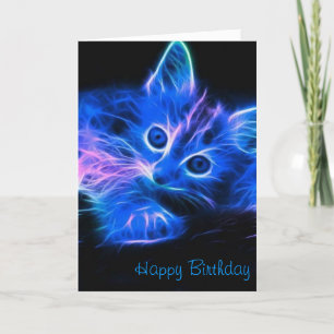Fractal Cat Birthday Card