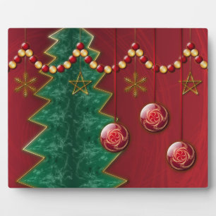Fractal Celebration Christmas Photo Plaque