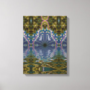 Fractal Chakra Yoga Meditation Wrapped Canvas