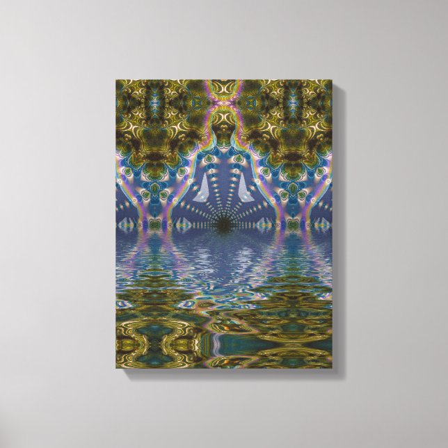 Fractal Chakra Yoga Meditation Wrapped Canvas (Front)