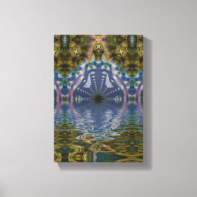 Fractal Chakra Yoga Meditation Wrapped Canvas (Front)