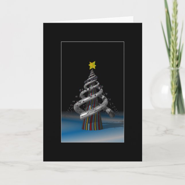 Fractal Christmas Tree Greeting Card (Front)