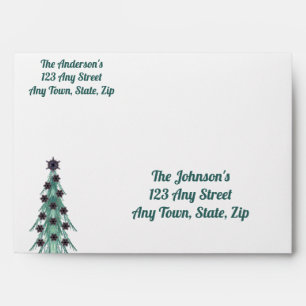 Fractal Christmas Tree Snowflakes and Star  Envelope