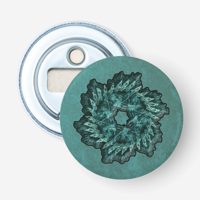 Fractal Christmas Wreath Bottle Opener (Front)