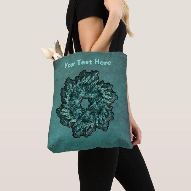 Fractal Christmas Wreath Tote Bag (Close Up)