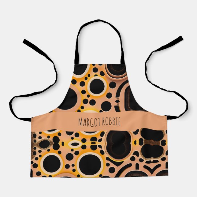 Fractal Circles 3D Geometric Pattern Apron (Front)