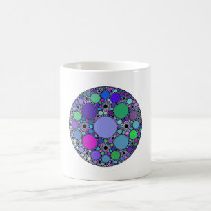 Fractal Circles in Purple Pink Blue Green Coffee Mug