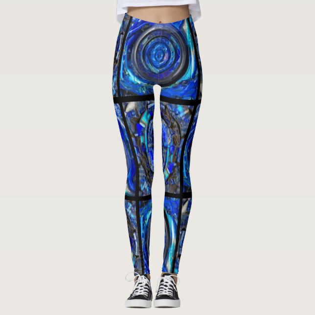 Fractal circles mosaic leggings (Front)