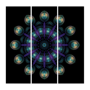 Fractal Clock Face for your own clockwork mechanis Triptych