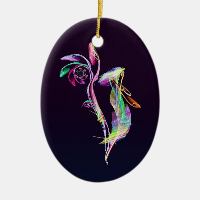 Fractal - Cockatoo Ceramic Tree Decoration (Front)