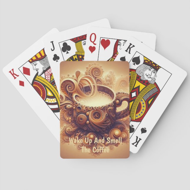 Fractal Coffee Reverie Playing Cards (Back)