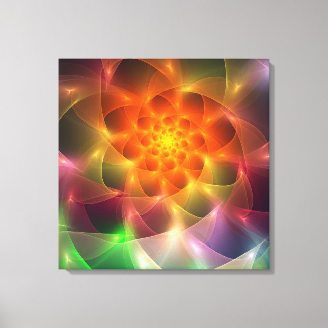 Fractal Colour Vortex Canvas Print (Front)