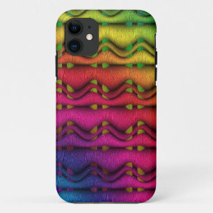 Fractal Composing - coloured waves iPhone 11 Case