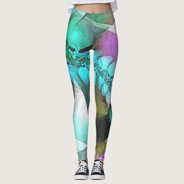Fractal Composing - MODERN ARABESQUE Leggings (Front)