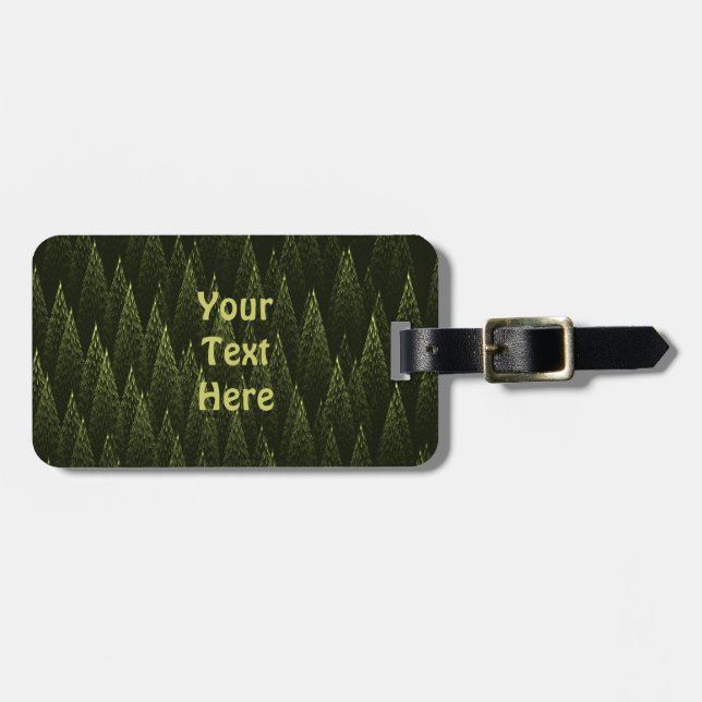 Fractal Conifer Forest Luggage Tag (Front Horizontal)