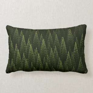 Fractal Conifer Forest Lumbar Cushion