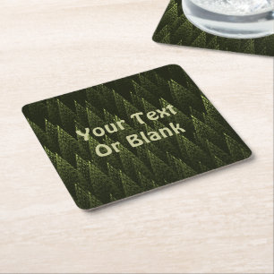 Fractal Conifer Forest Square Paper Coaster