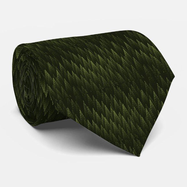 Fractal Conifer Forest Tie (Rolled)
