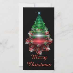Fractal "Crystal Christmas Tree" Holiday Card