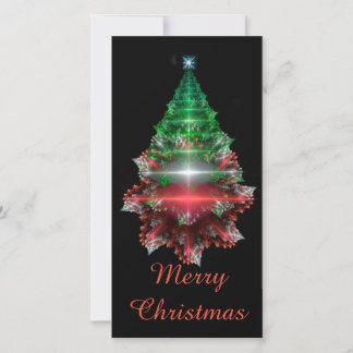 Fractal "Crystal Christmas Tree" Holiday Card