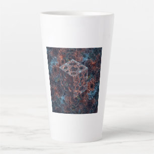 Fractal Cube With Mandelbrot Cutout Latte Mug