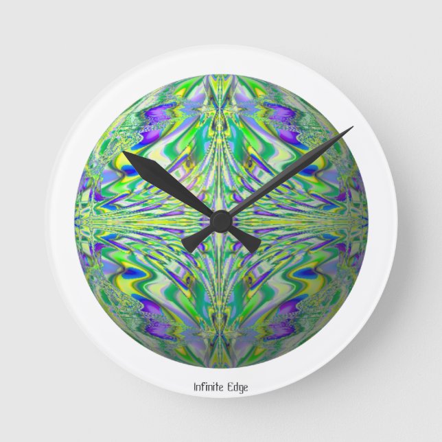 Fractal Cyberpunk clock - psychedelic math geek (Front)