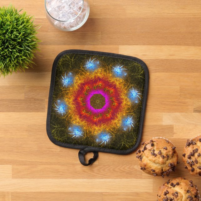 Fractal design bright colours  pot holder (Top Down)
