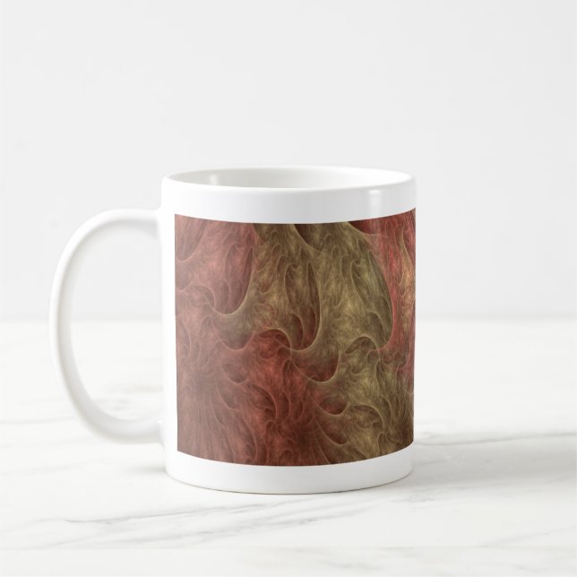 Fractal Design (Coral-Beige) on Coffee Mug (Left)
