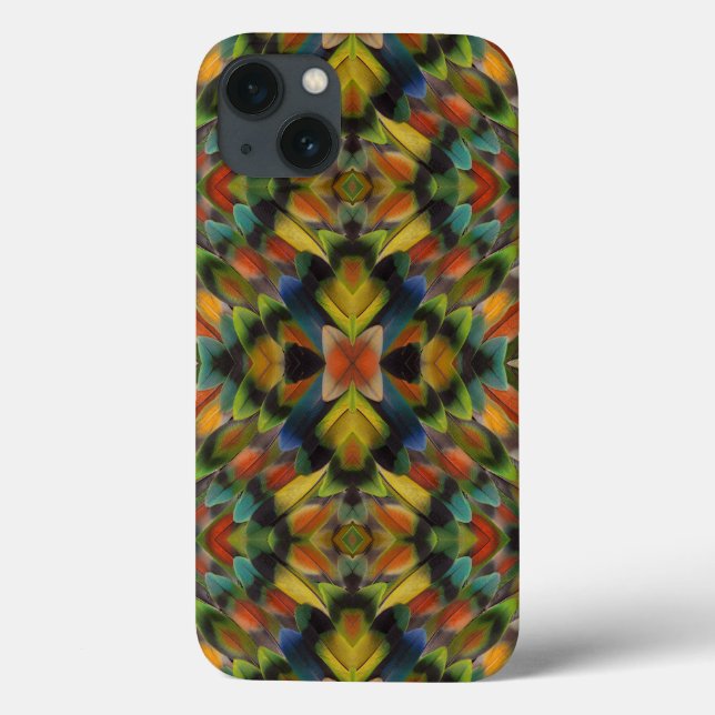 Fractal Design Of Lovebird Feathers Case-Mate iPhone Case (Back)