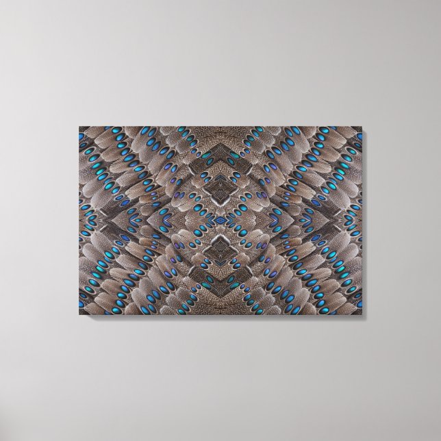 Fractal Design Pheasant Feather Canvas Print (Front)