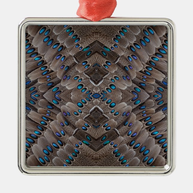 Fractal Design Pheasant Feather Metal Tree Decoration (Front)