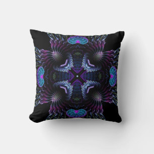 Fractal Dimension Dark Mediaeval Cushion
