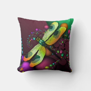 Fractal Dragonfly Pillow