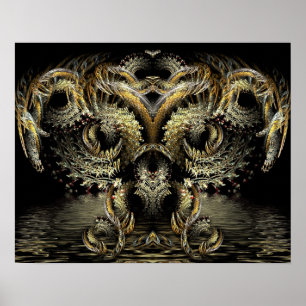 Fractal DragonOwl Poster