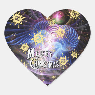 Fractal Energy burst Heart Sticker