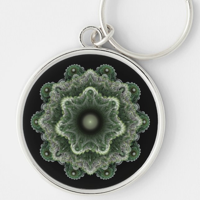 Fractal fancy ornament key ring (Front)