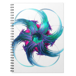 Fractal Fantasy Swirls Spiral Notebook