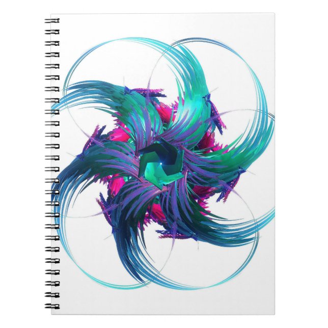 Fractal Fantasy Swirls Spiral Notebook (Front)