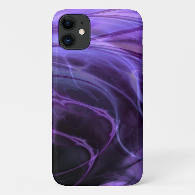 Fractal Feathers Purple Case-Mate iPhone Case (Back)