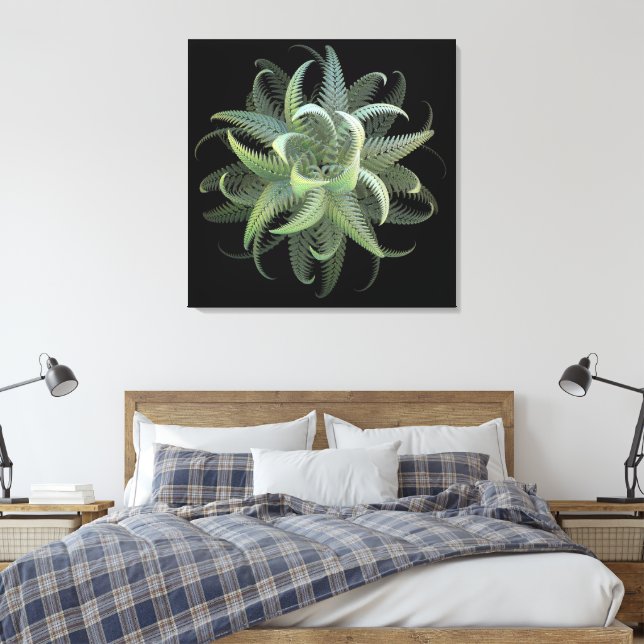Fractal Fern Bloom  Canvas Print (Insitu(Bedroom))